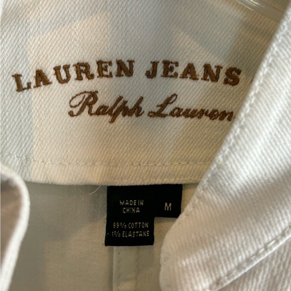 Lauren Jeans Ralph Lauren Sahara White Denim Jacket Button Down Size Medium - Picture 2 of 5